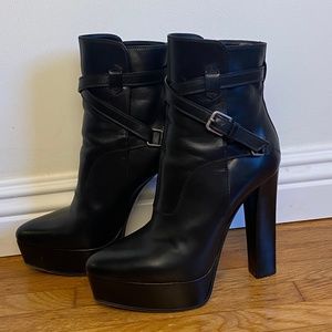 Yves Saint Laurent Black Leather Booties